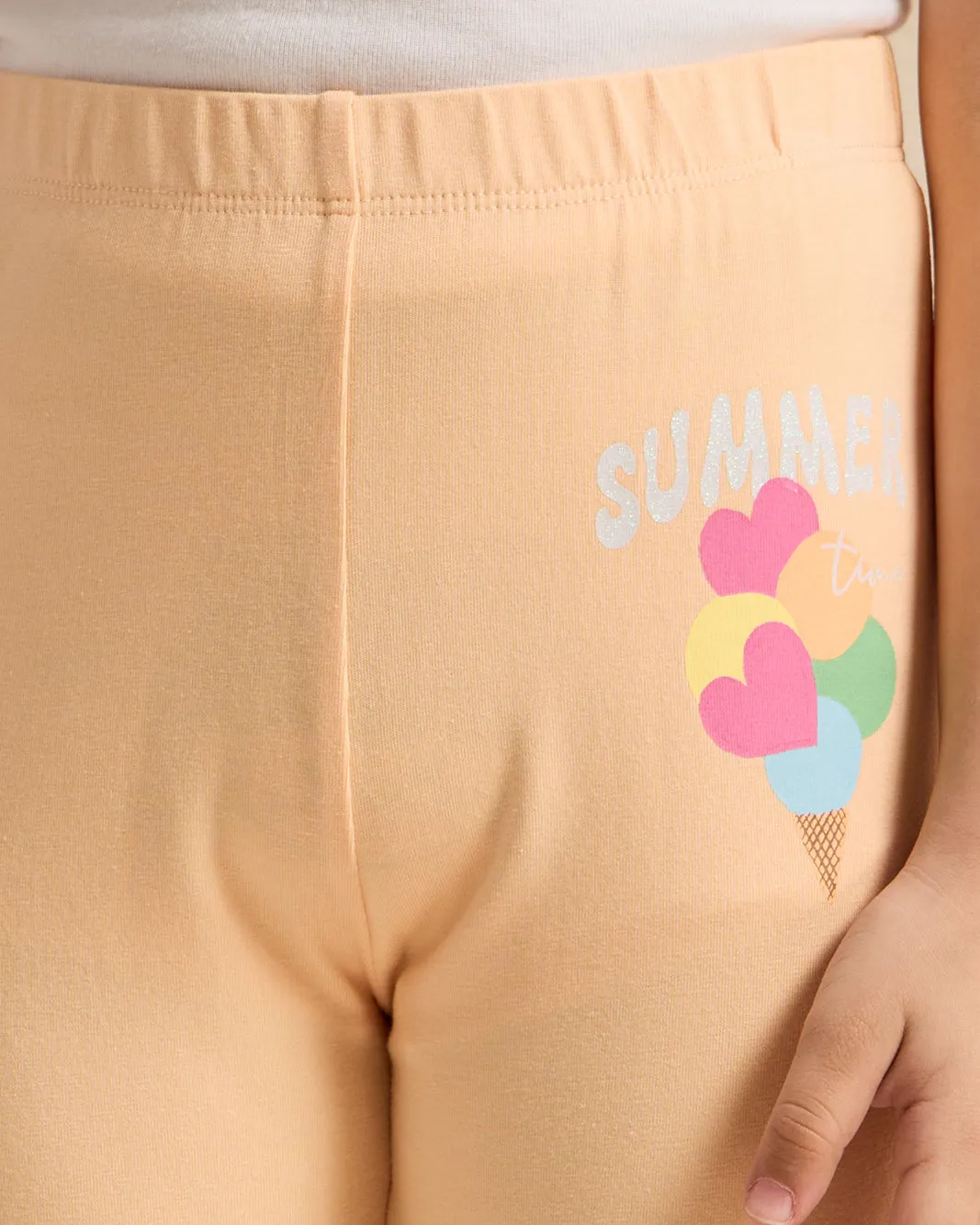 Girls Orange Printed Leggings sold by Redtag product image thumbnail 4