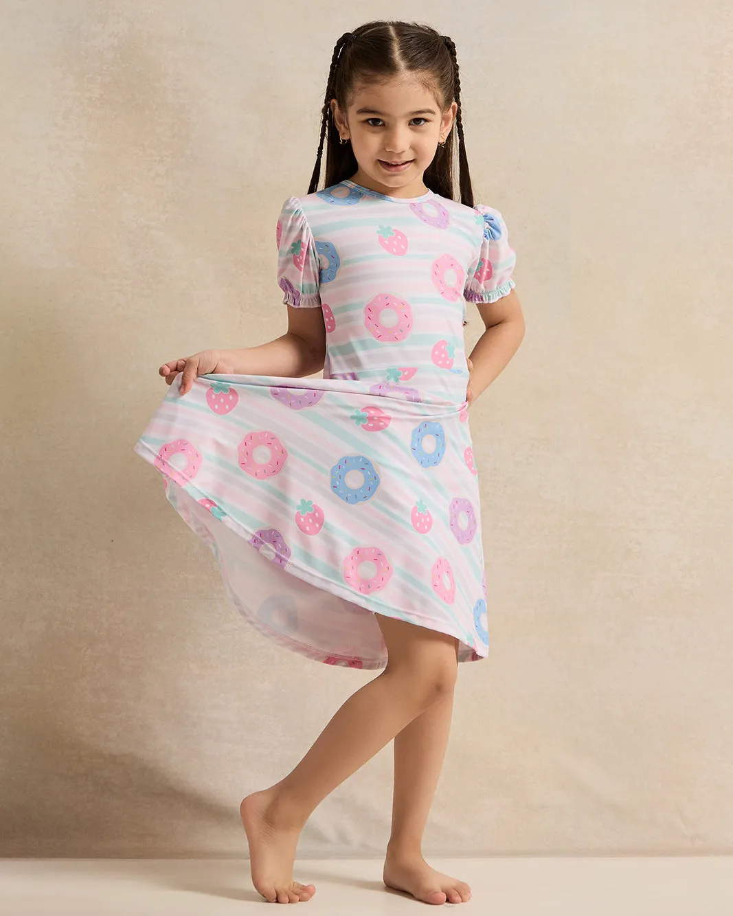 Girls Pink Printed Swimsuit Dress sold by Redtag product image thumbnail 4