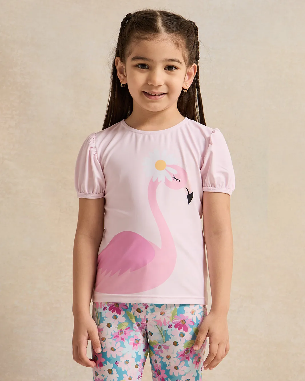 Girls Pink Printed Swimsuit Set (2 Piece) sold by Redtag