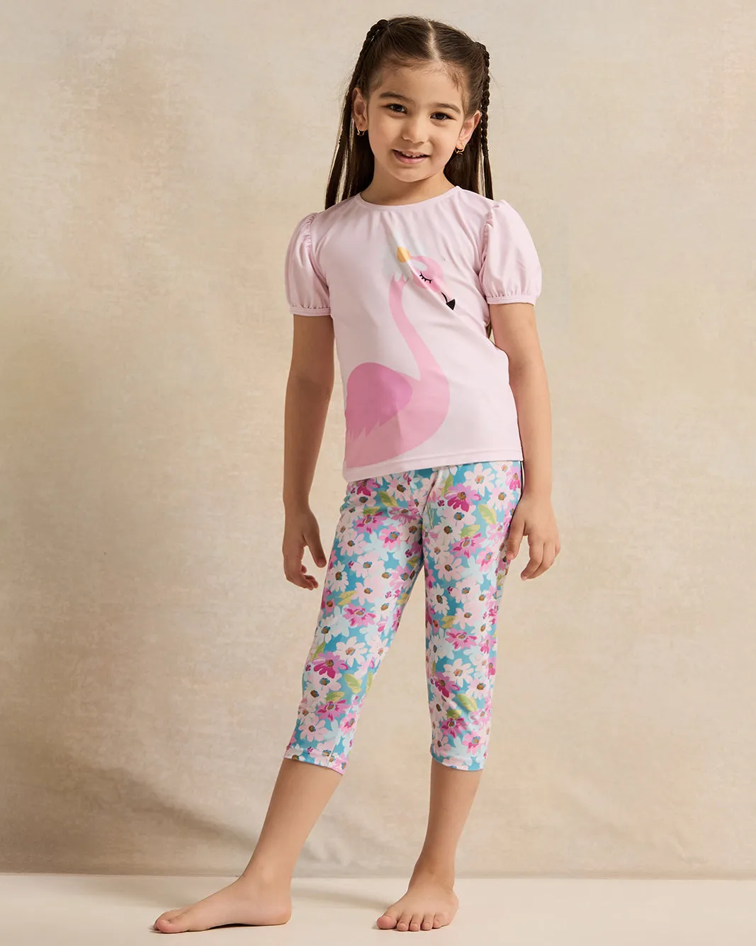 Girls Pink Printed Swimsuit Set (2 Piece) sold by Redtag product image thumbnail 2