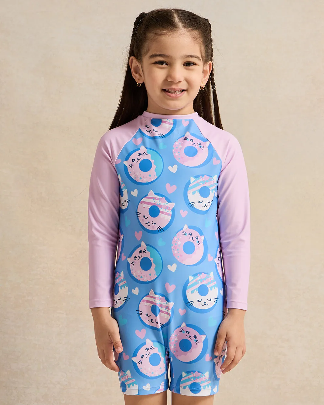 Girls Blue Floral Swimsuits sold by Redtag