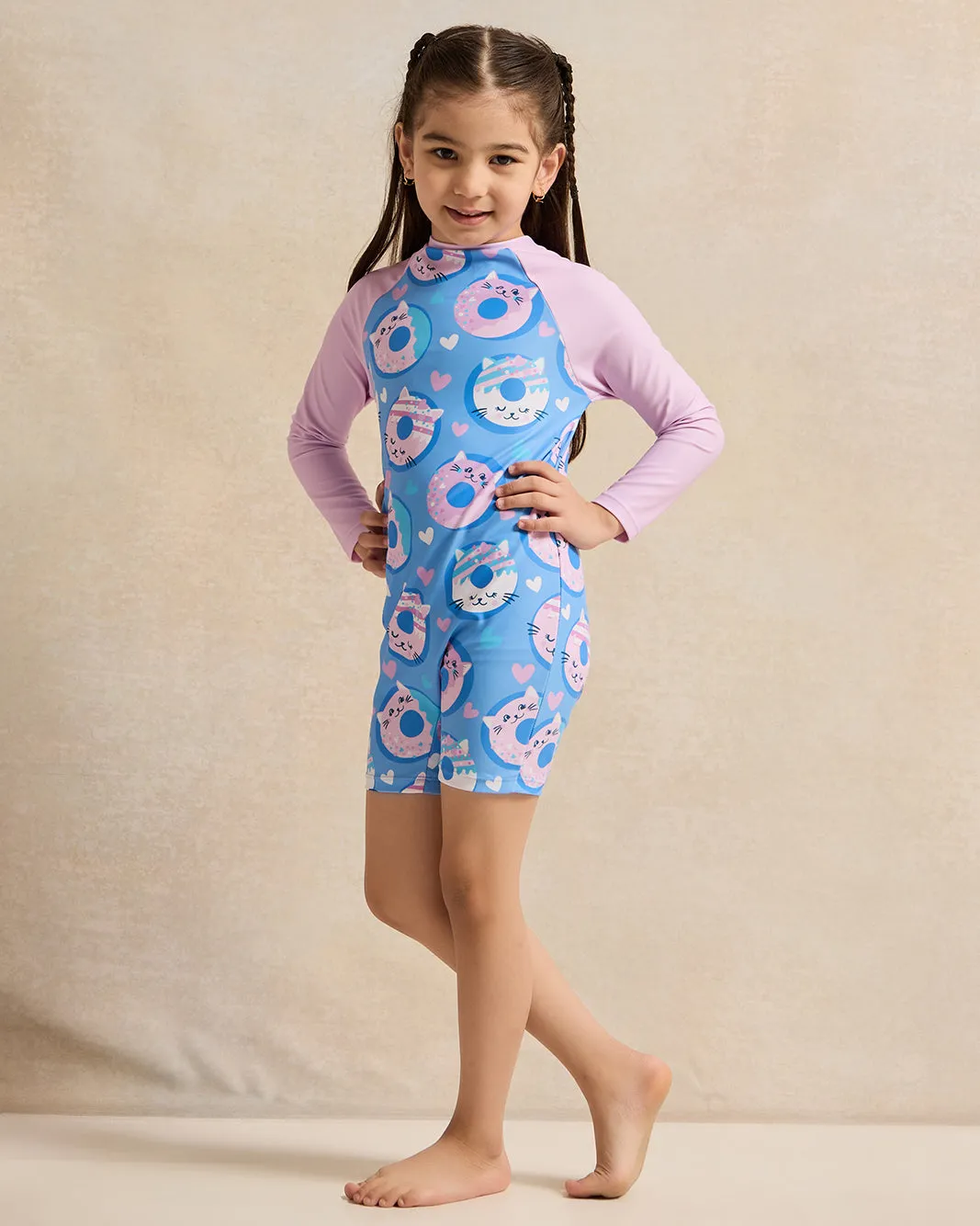 Girls Blue Floral Swimsuits sold by Redtag product image thumbnail 2