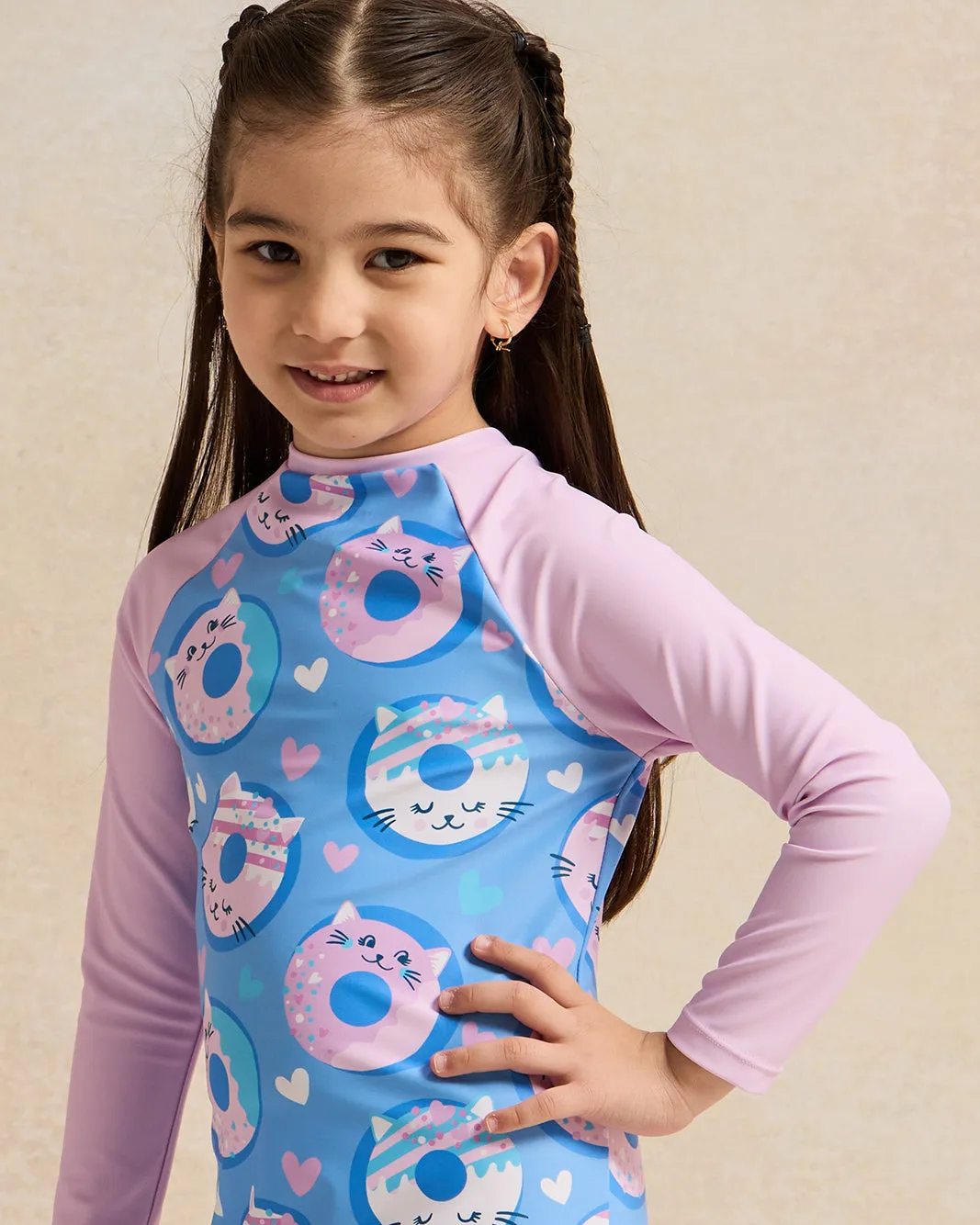 Girls Blue Floral Swimsuits sold by Redtag product image thumbnail 4