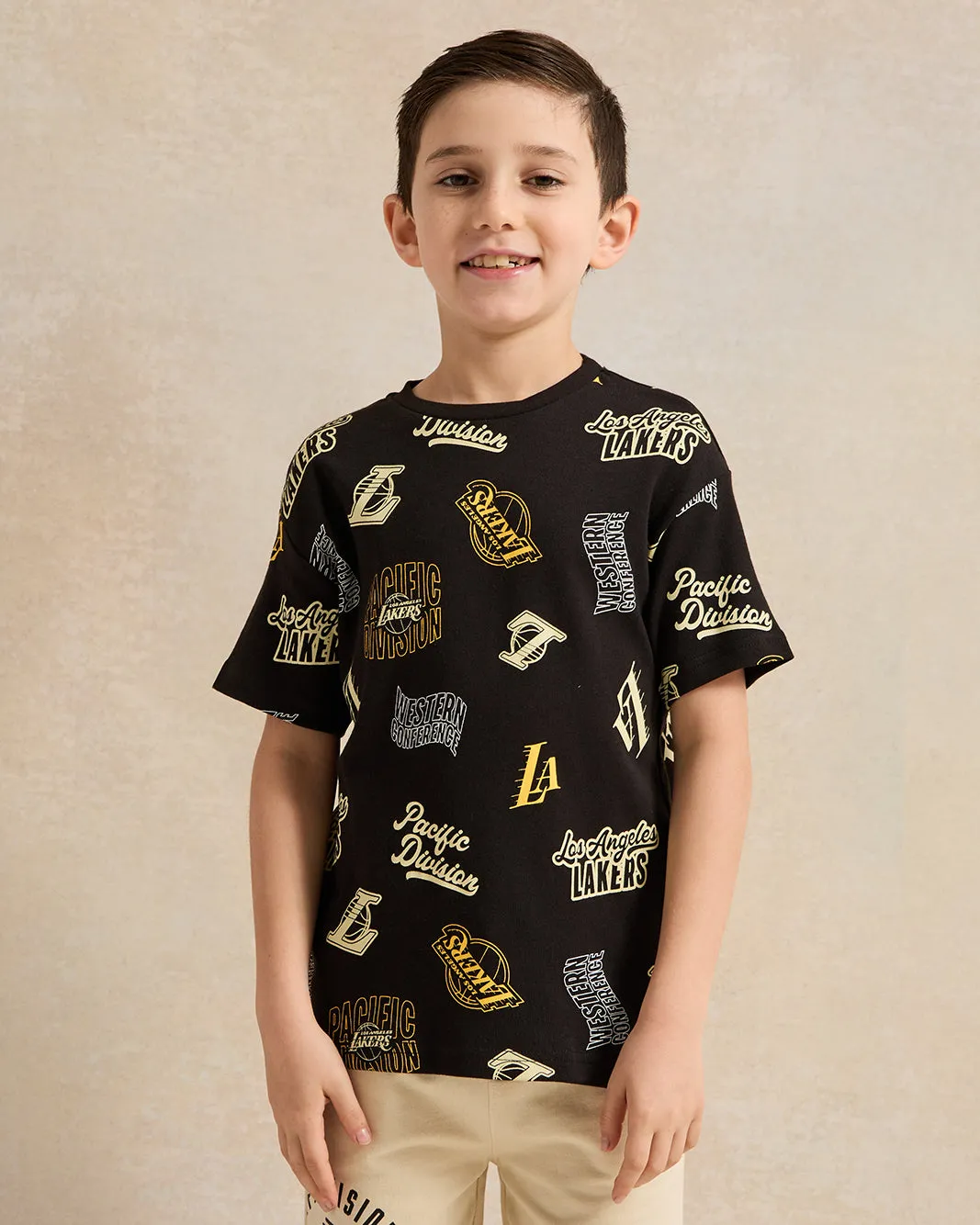 Boys Black Printed T-Shirt sold by Redtag
