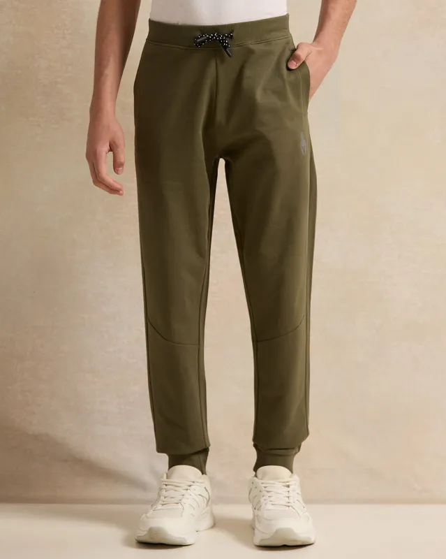 Senior Boys Olive Solid Table Active Pants sold by Redtag