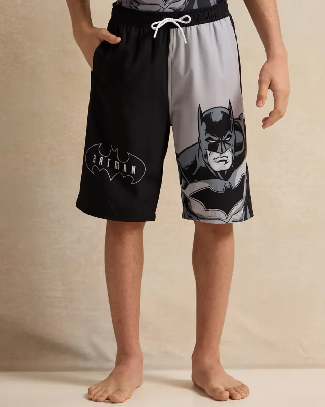 Senior Boys Grey And Black Batman Swimming Shorts sold by Redtag