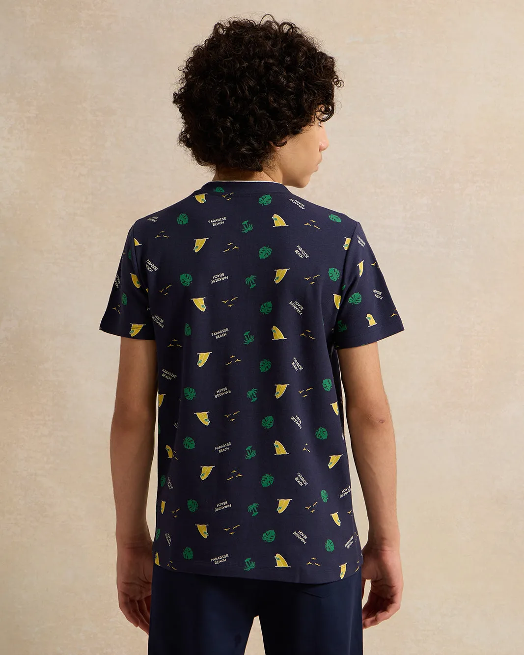 Senior Boys Navy Mandarin Collor Polo Shirt sold by Redtag product image thumbnail 3