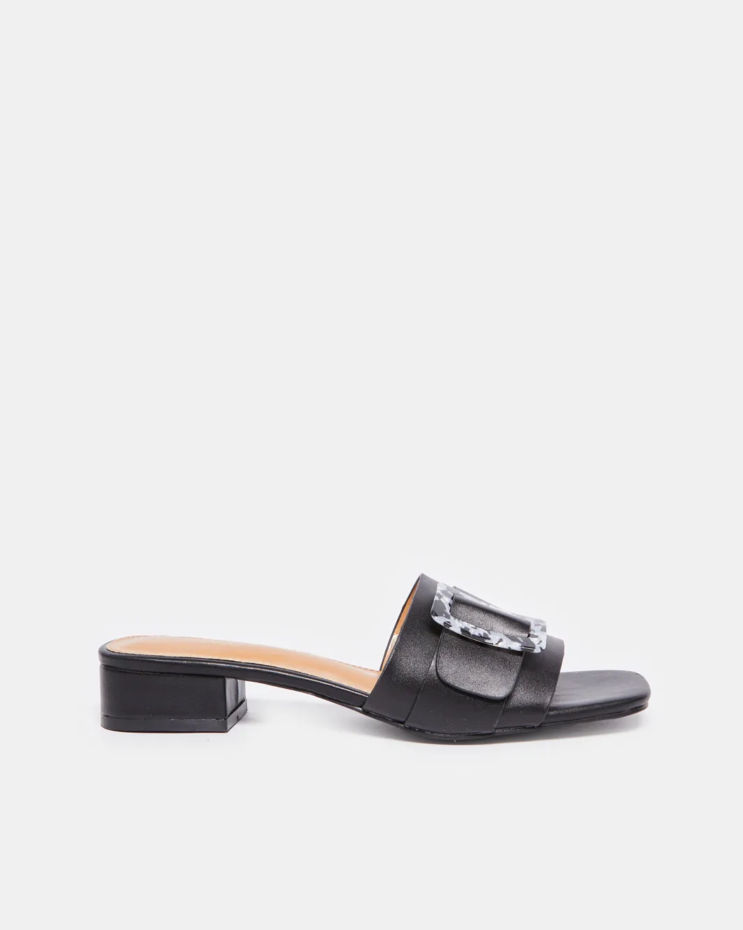 Women Black Embellished Trim Mule sold by Redtag