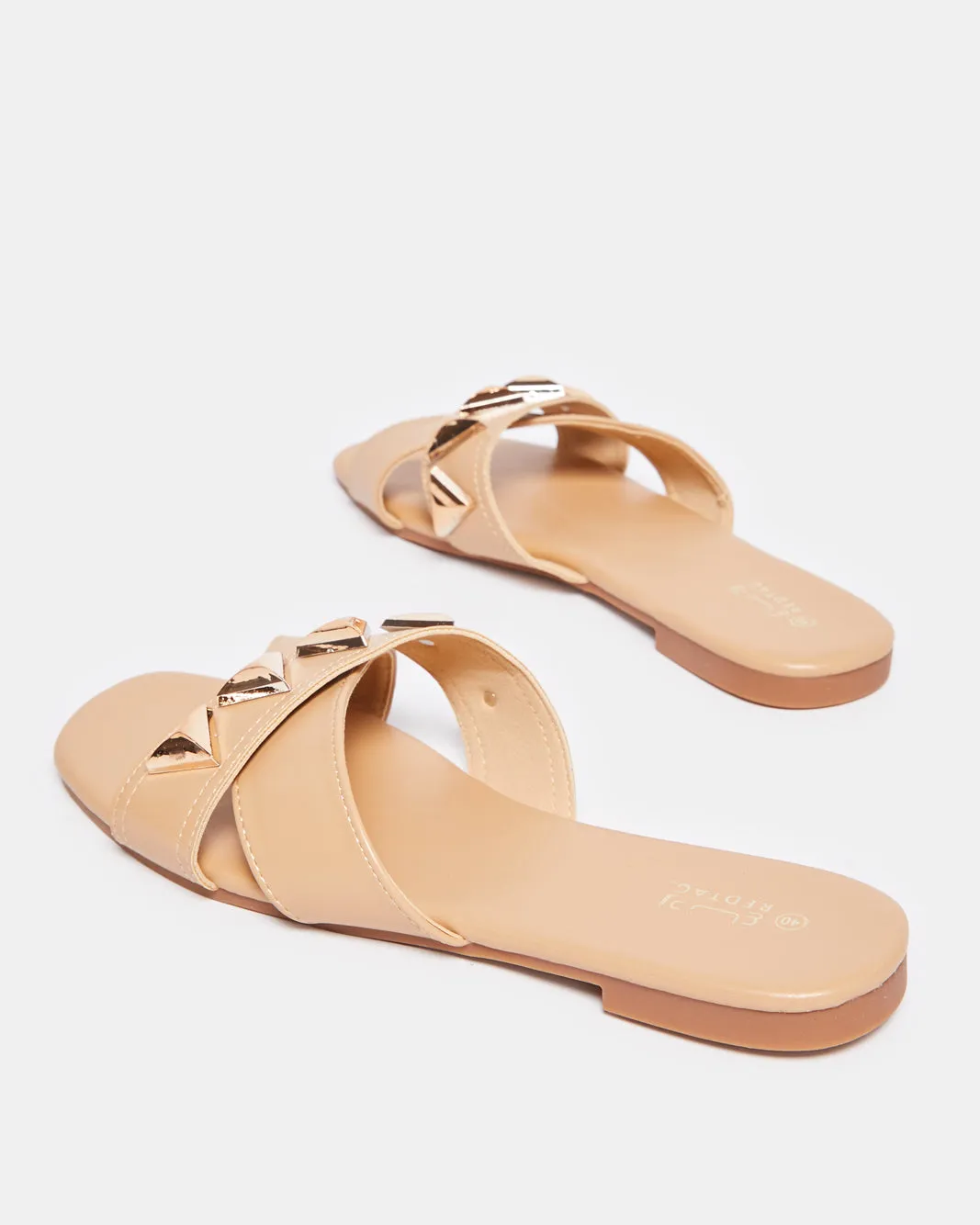 Women Beige Embellished Trim Mule sold by Redtag product image thumbnail 4