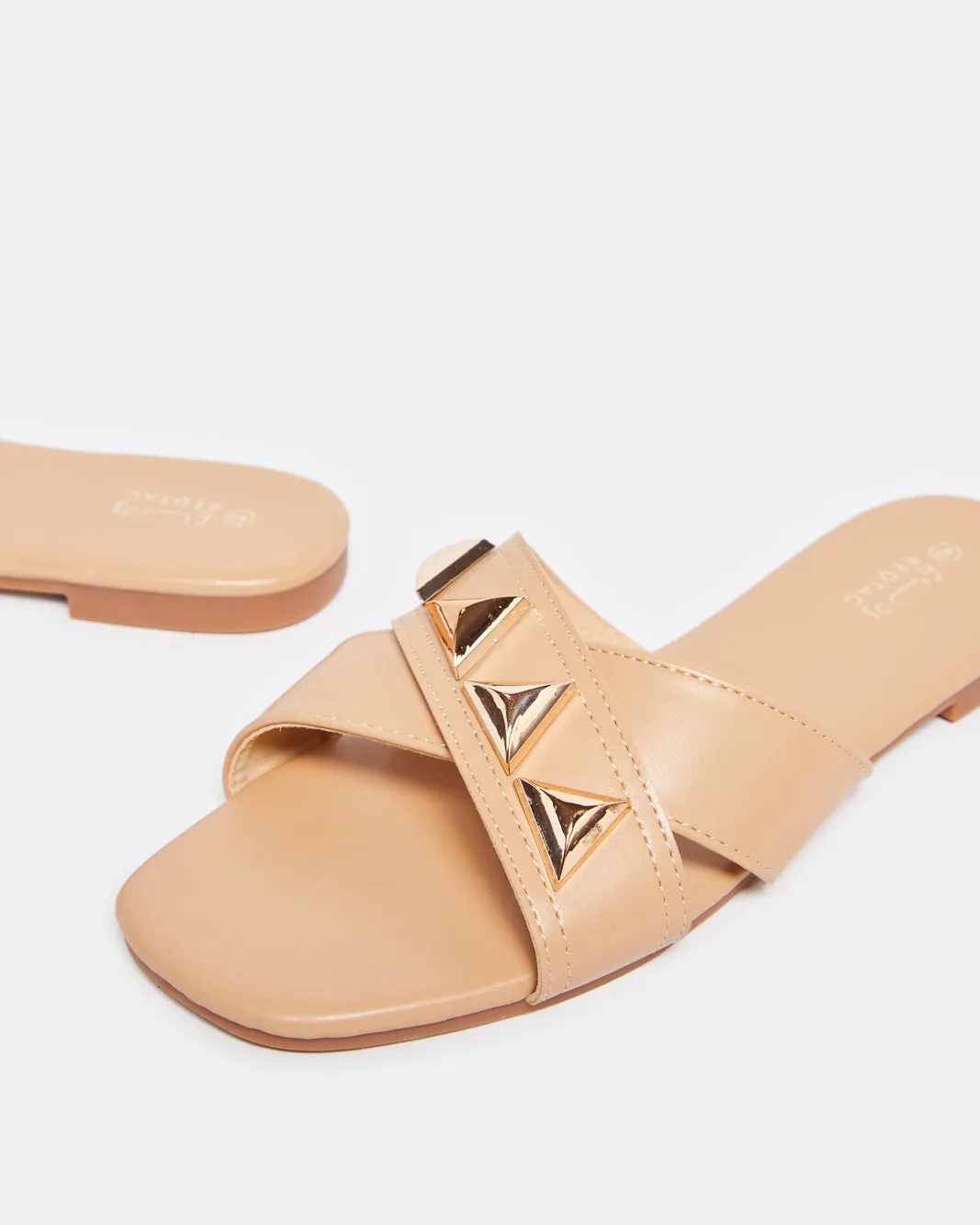 Women Beige Embellished Trim Mule sold by Redtag product image thumbnail 3