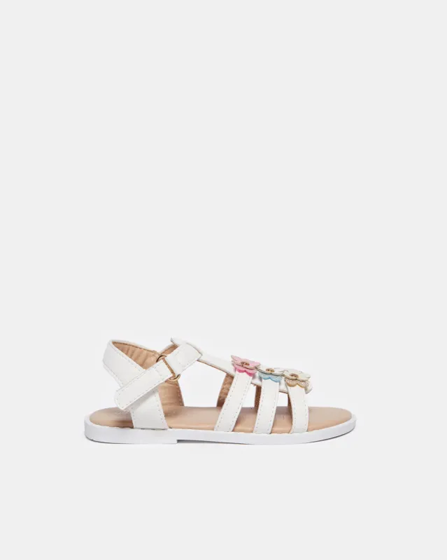 Infant Girls White Floral Embellished Sandal sold by Redtag