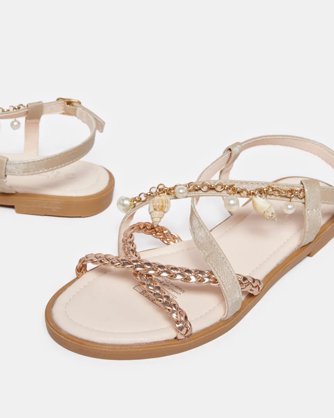 Senior Girls Gold Charm Sandal sold by Redtag product image thumbnail 3