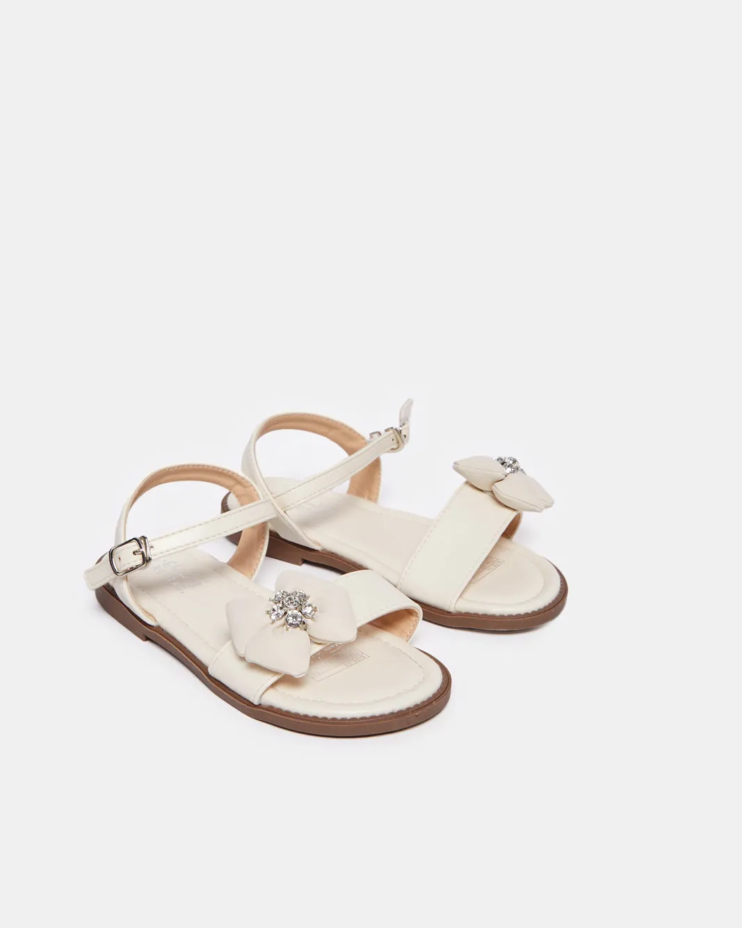 Girls Cream Embellished Sandal sold by Redtag product image thumbnail 2