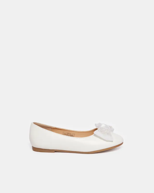 Senior Girls White Bow Ballerina sold by Redtag