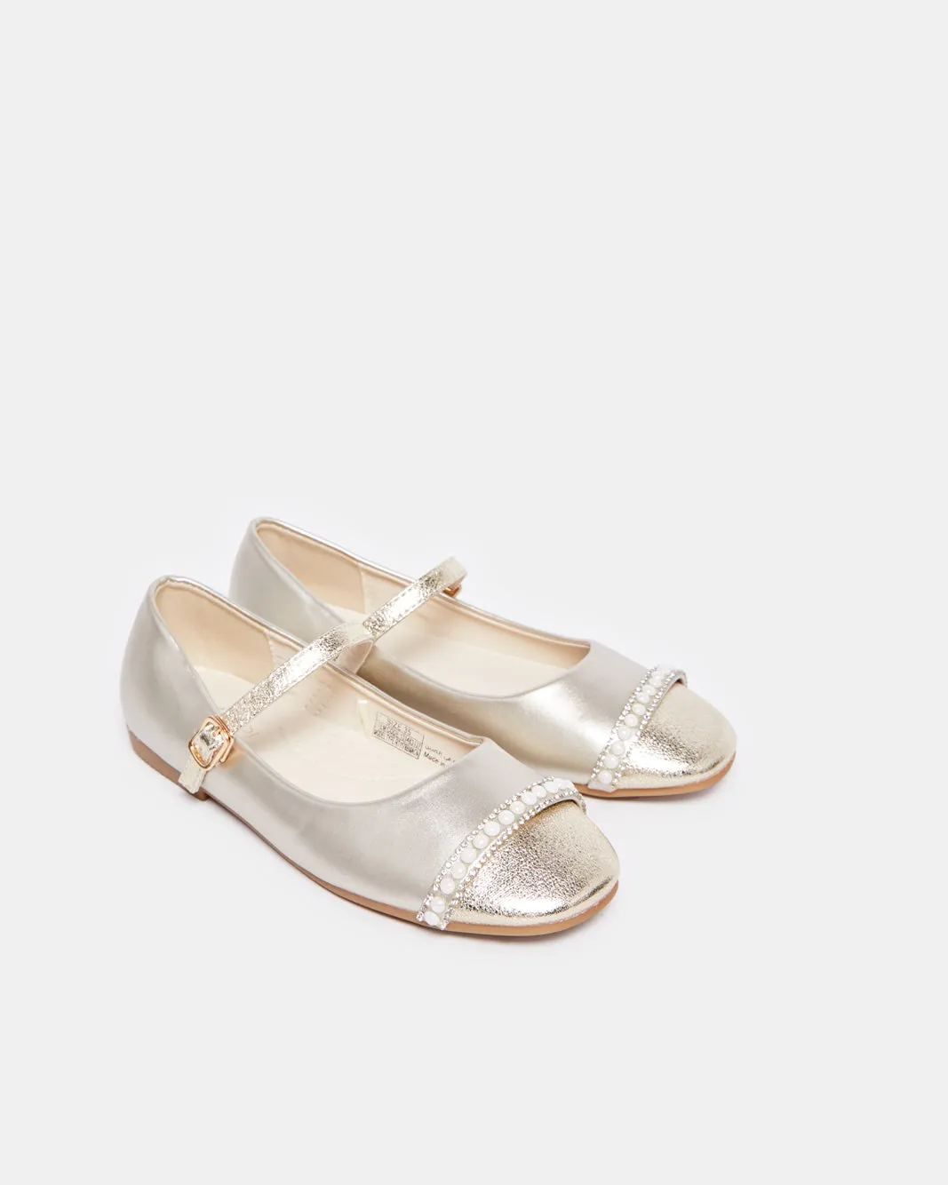 Senior Girls Gold Embellished With Pearls Ballerina sold by Redtag product image thumbnail 2