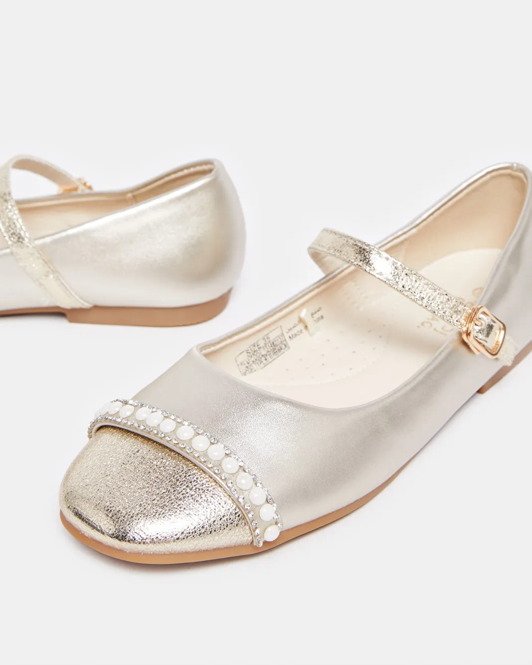 Senior Girls Gold Embellished With Pearls Ballerina sold by Redtag product image thumbnail 3