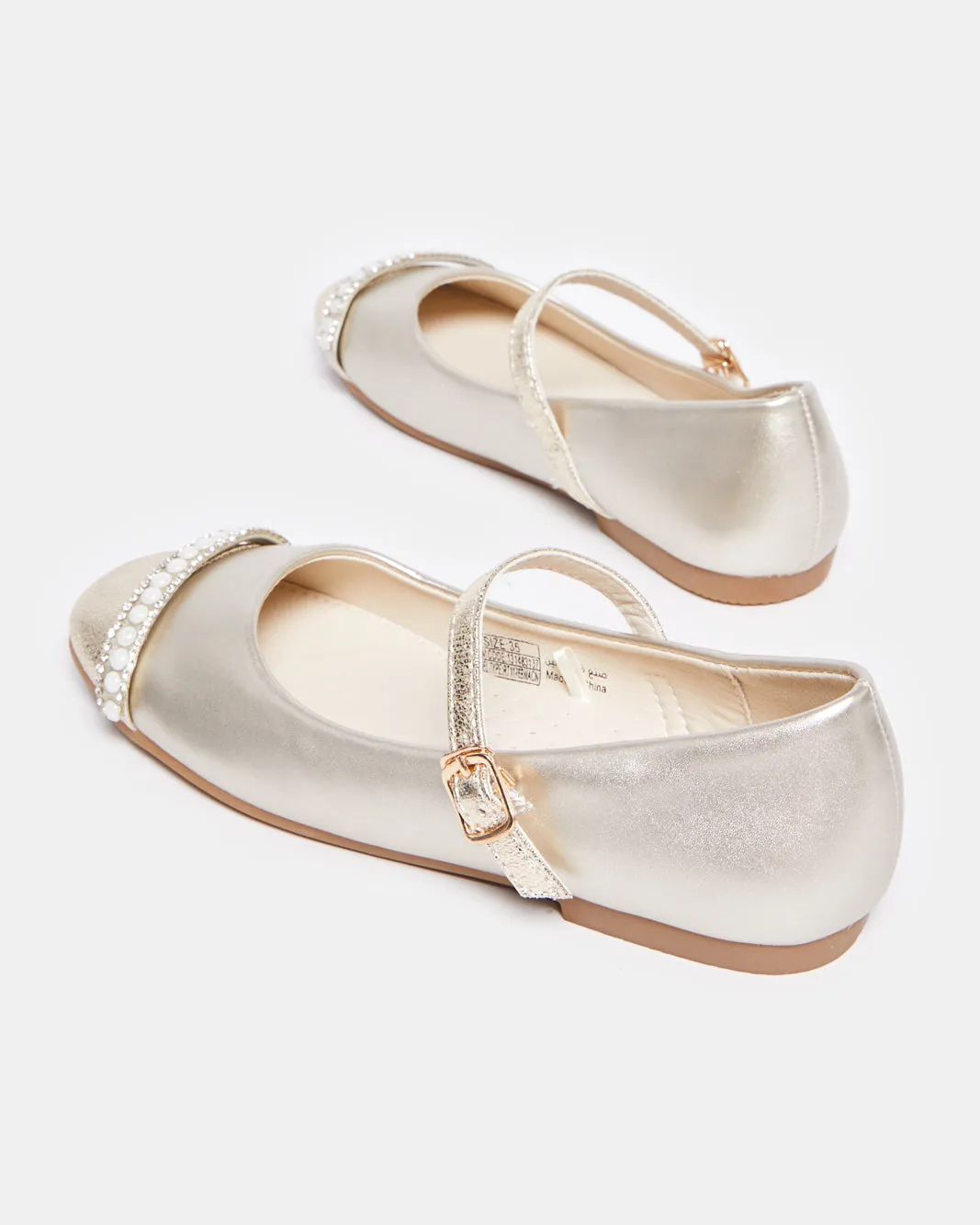 Senior Girls Gold Embellished With Pearls Ballerina sold by Redtag product image thumbnail 4