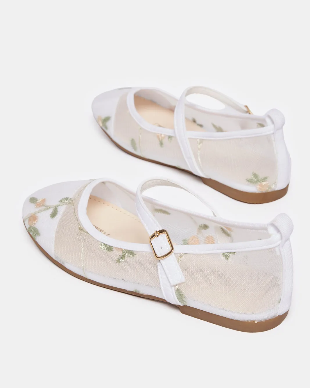 Senior girls White Floral Embroidered Ballerina sold by Redtag product image thumbnail 4