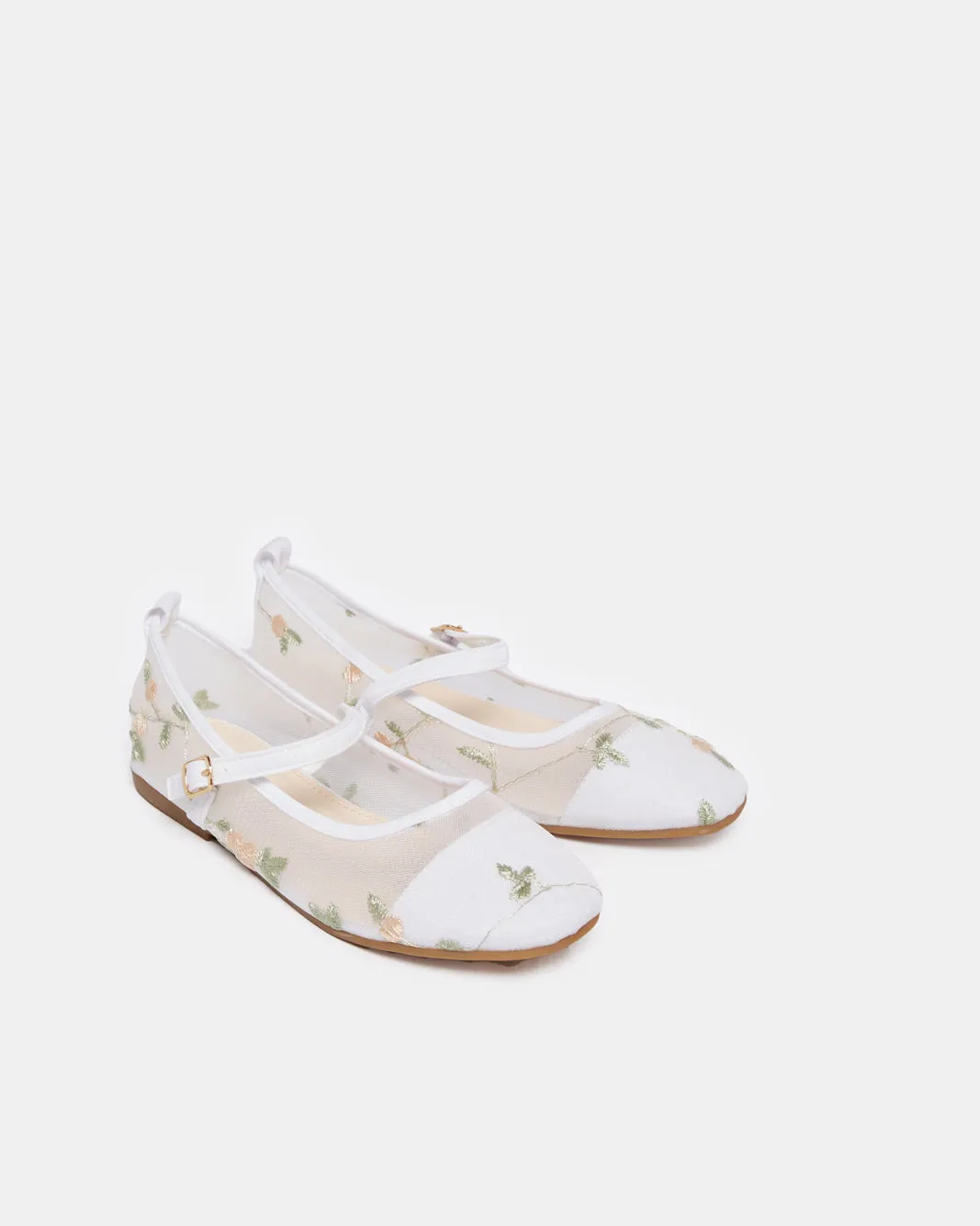 Senior girls White Floral Embroidered Ballerina sold by Redtag product image thumbnail 2