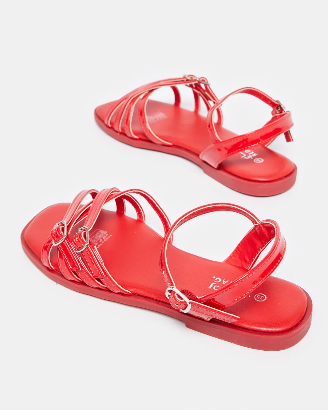 Senior Girls Red Strap Sandals sold by Redtag product image thumbnail 4