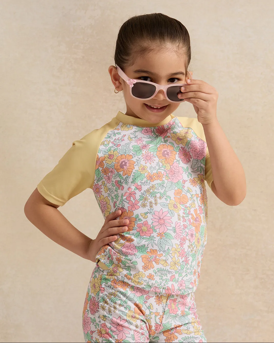 Girls Yellow Printed Swimsuit Set (2 Piece) sold by Redtag product image thumbnail 2