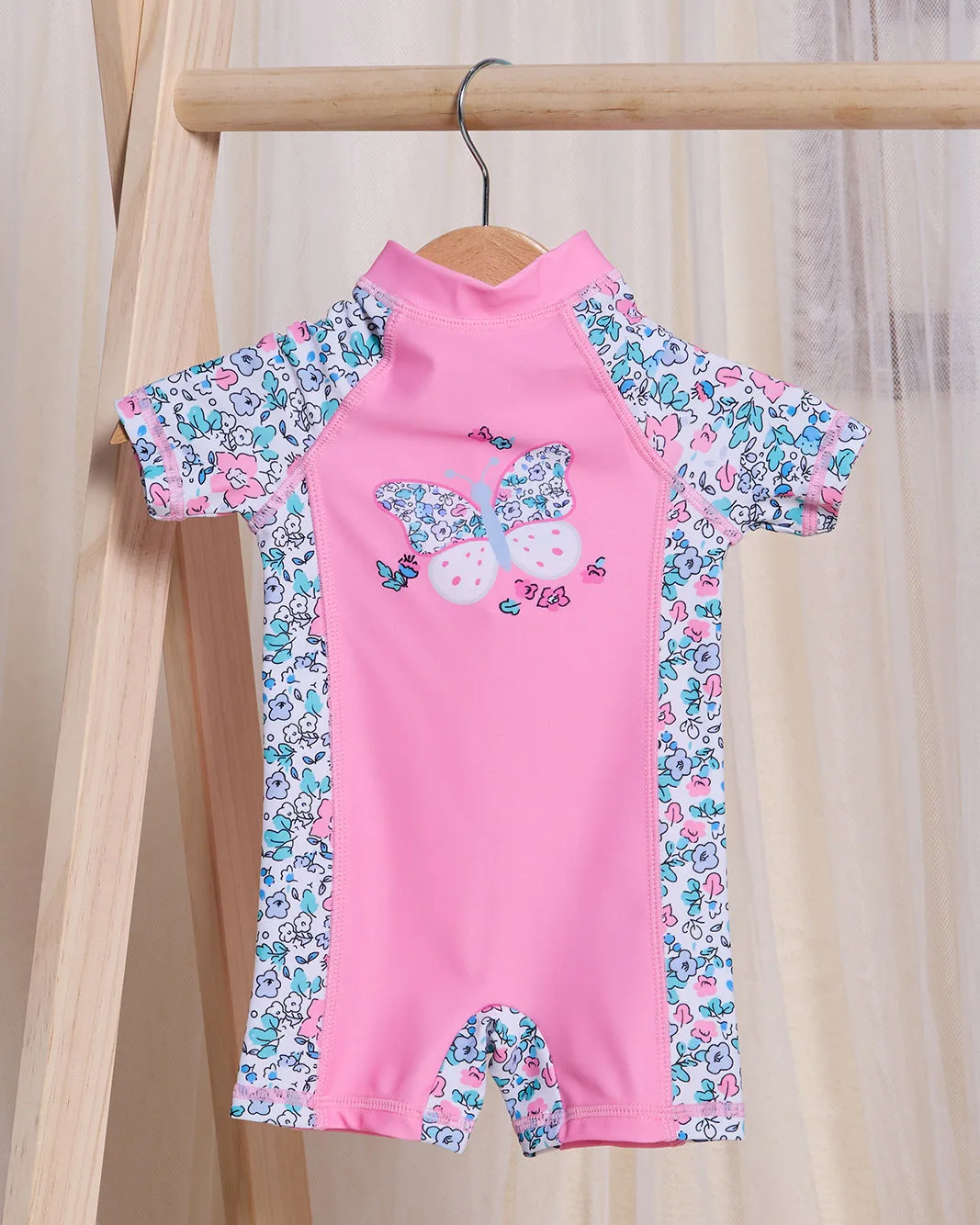 Infant Girls Pink Printed Swimsuit sold by Redtag