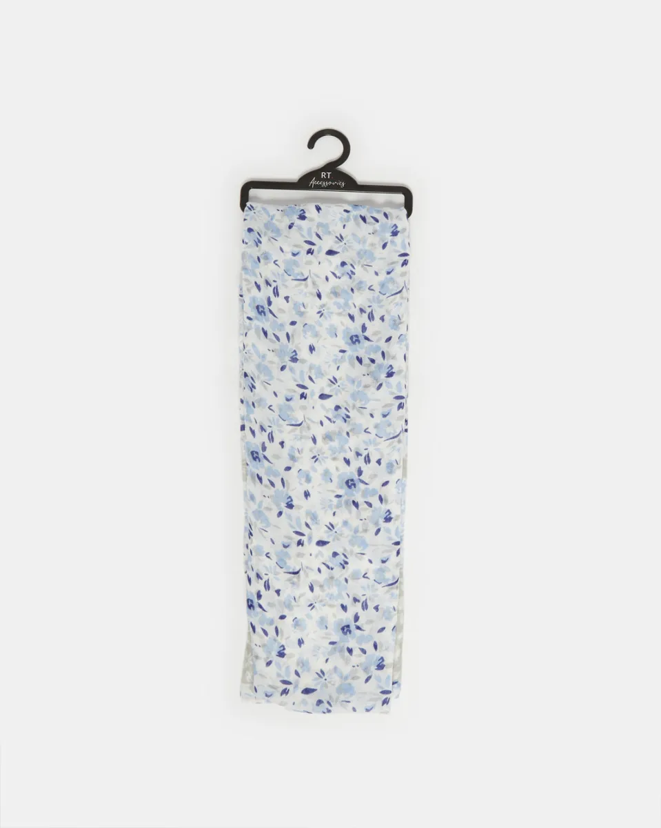 Women Blue Printed Scarf sold by Redtag