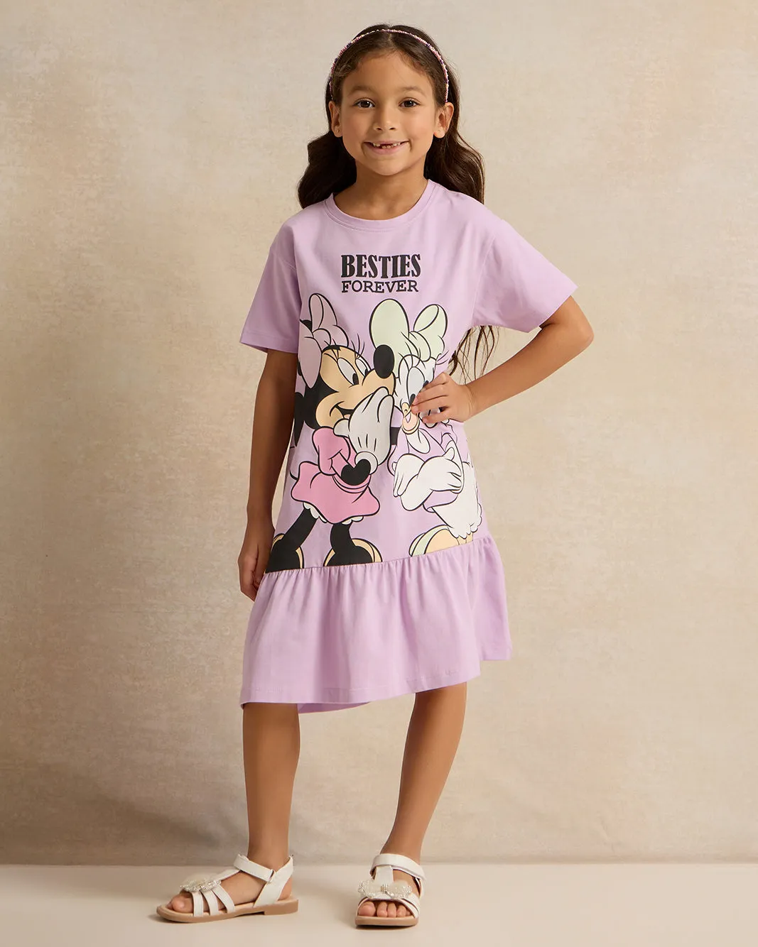 Girls Purple Minnie Mouse & Daisy Duck Print Dress sold by Redtag product image thumbnail 2