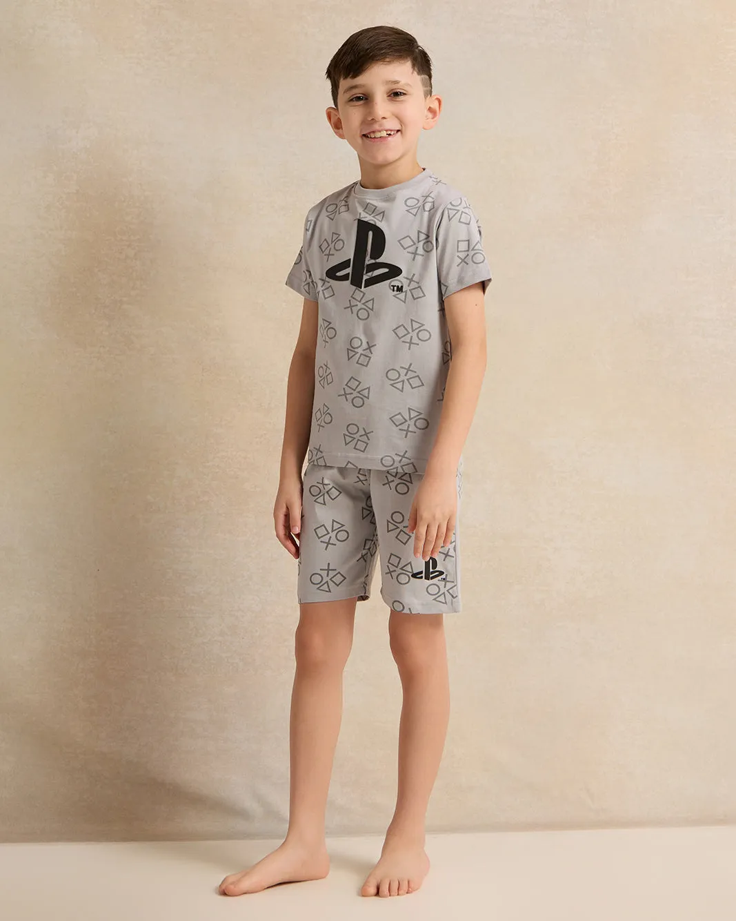 Boys Grey PlayStation Print Pyjama Set (2 Piece) sold by Redtag