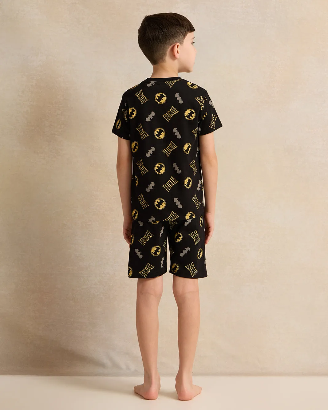 Boys Black Batman Print Pyjama Set (2 Piece) sold by Redtag product image thumbnail 4