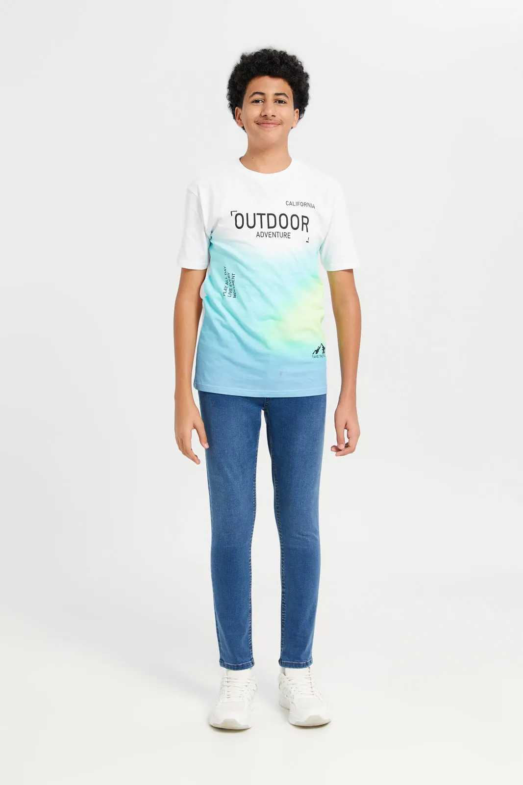 Senior Boys Blue Solid Slim Fit Jeans sold by Redtag product image thumbnail 2