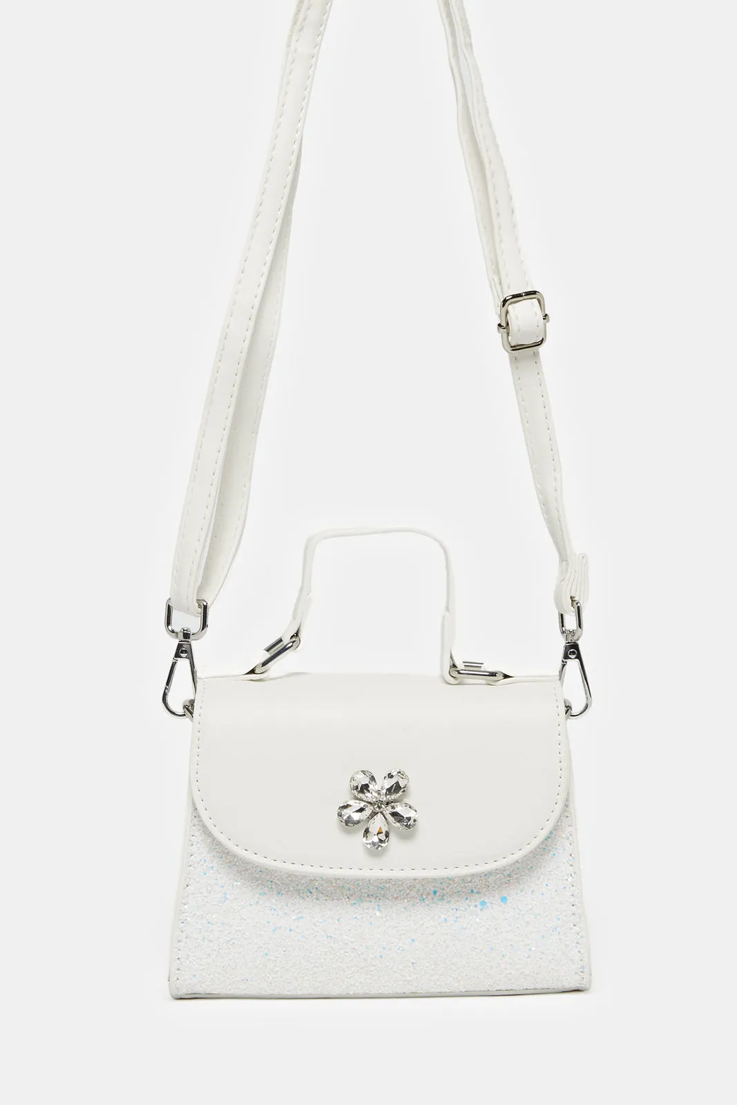 Women White Embellished Crossbody Bag sold by Redtag