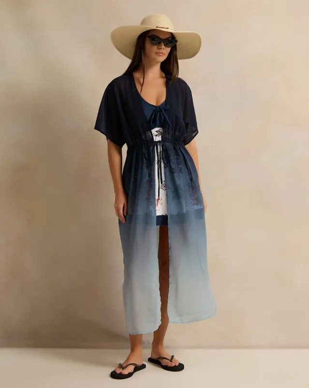 Women Navy Plain Swim Cover Up sold by Redtag