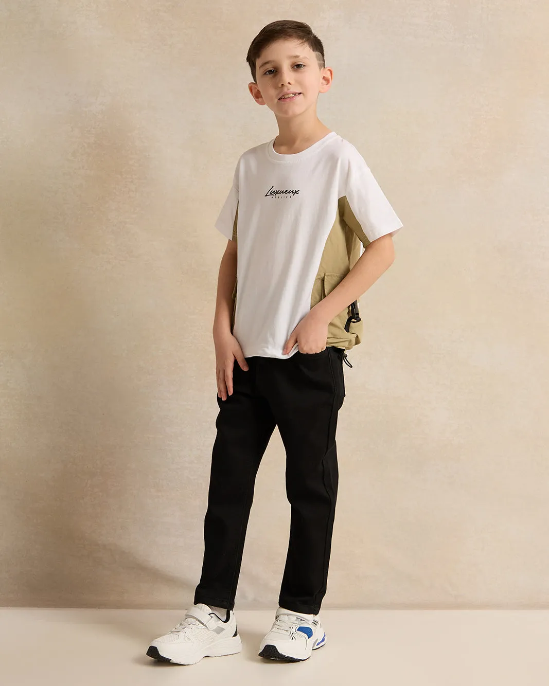 Boys White Printed T-shirt sold by Redtag product image thumbnail 2