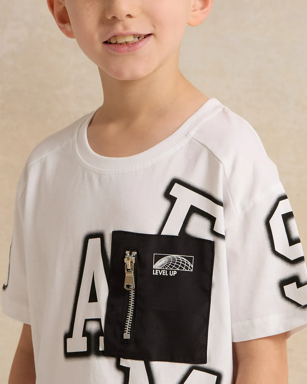 Boys White Printed T-shirt sold by Redtag product image thumbnail 4