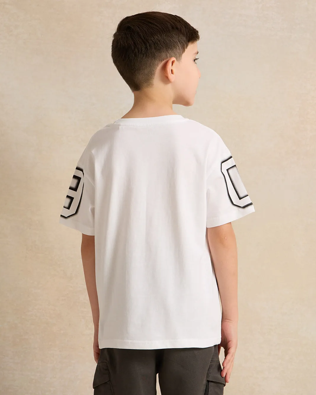 Boys White Printed T-shirt sold by Redtag product image thumbnail 3