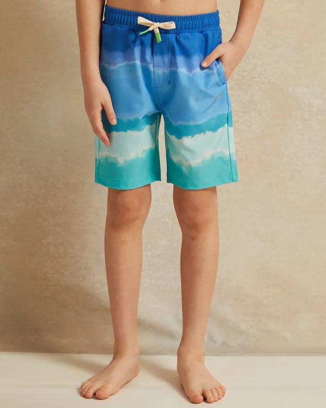 Boys Blue Tie Dye Swim Shorts sold by Redtag