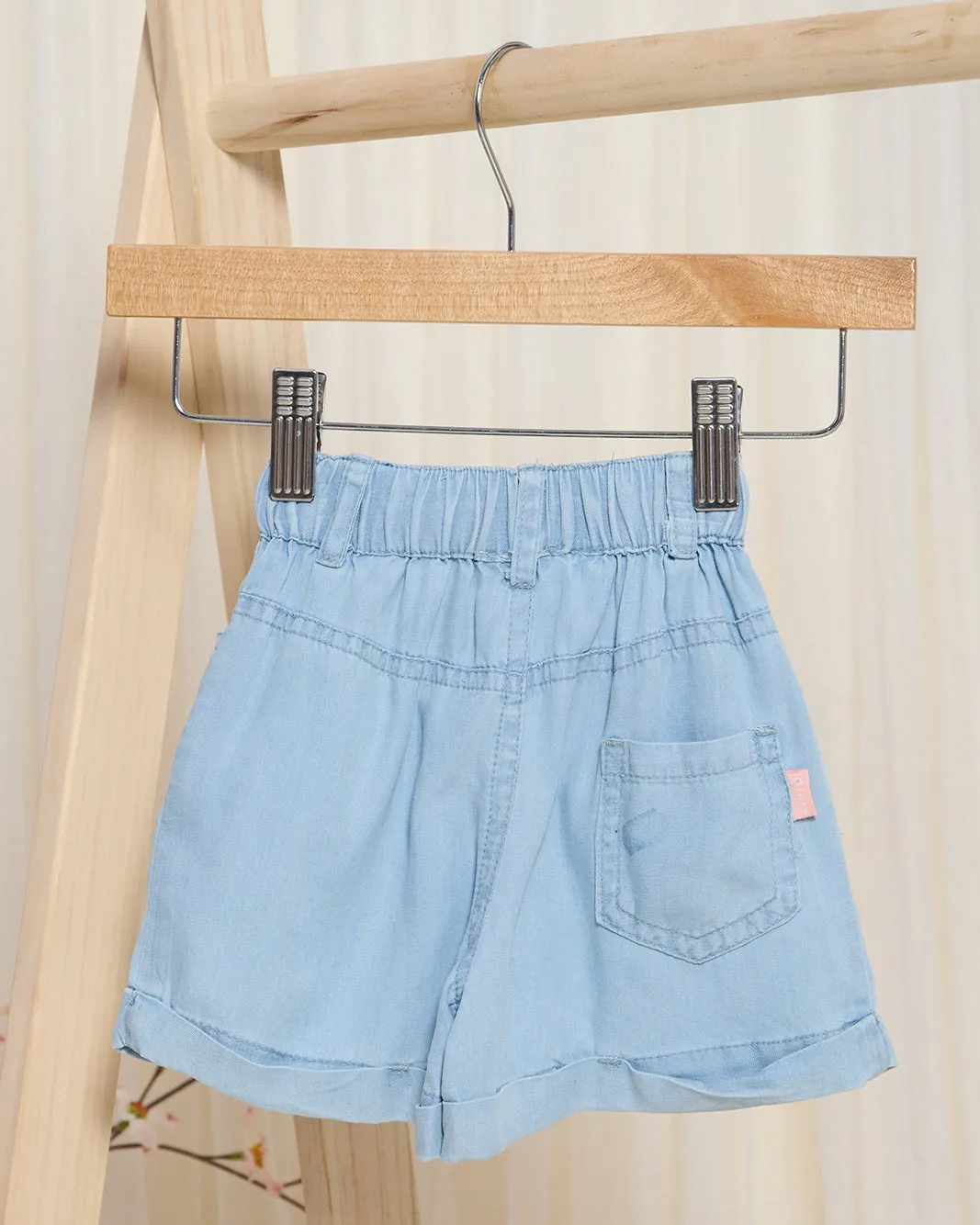 Infant Girls Blue Embellished Shorts With 3D Flowers sold by Redtag product image thumbnail 4