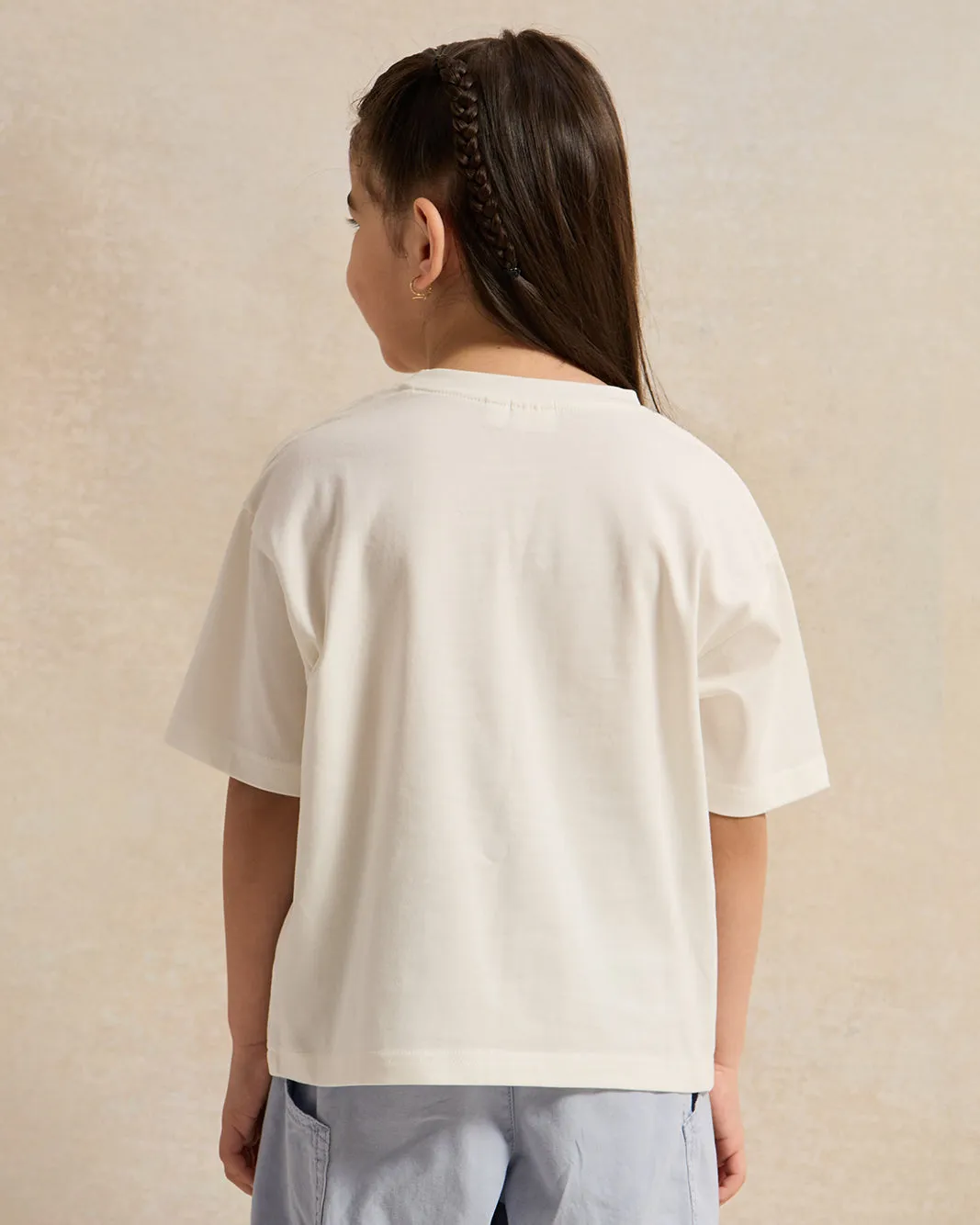 White Mermaid Placement Print Boxy T Shirt sold by Redtag product image thumbnail 3