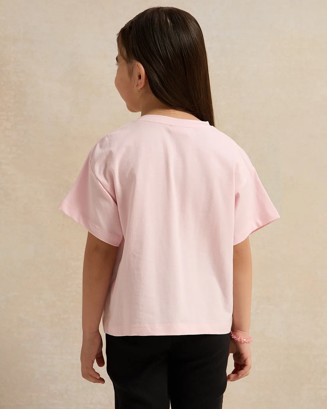 Girls Pink Barbie Sequins T-Shirt sold by Redtag product image thumbnail 3