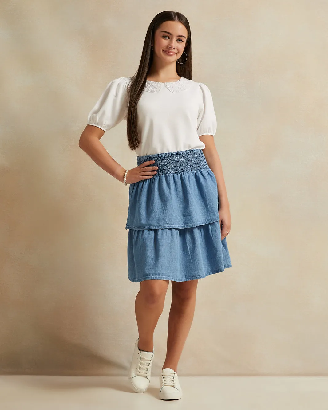 Senior Girls White Embellished Top sold by Redtag product image thumbnail 2