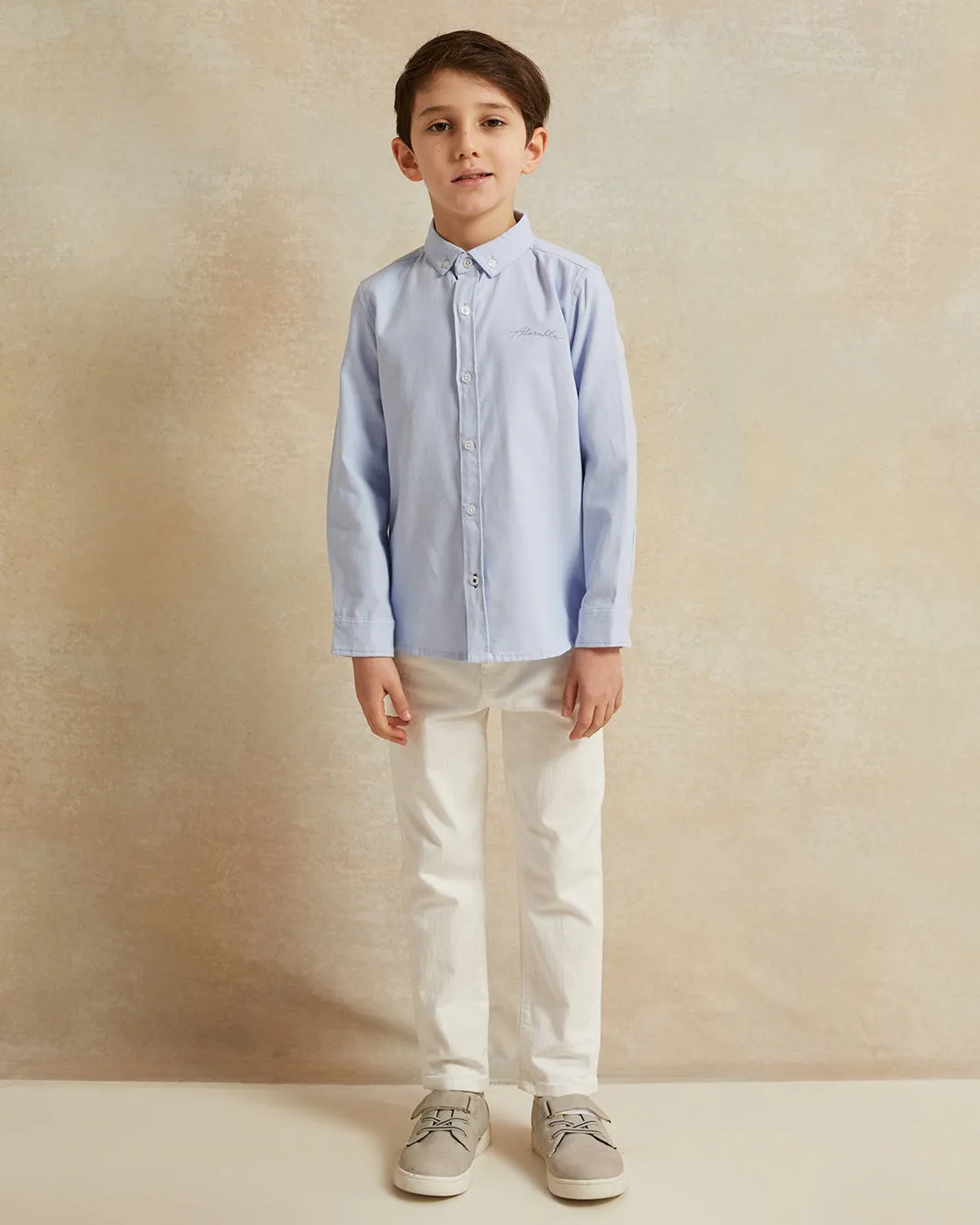 Boys Blue Plain Long Sleeve Shirt sold by Redtag product image thumbnail 2
