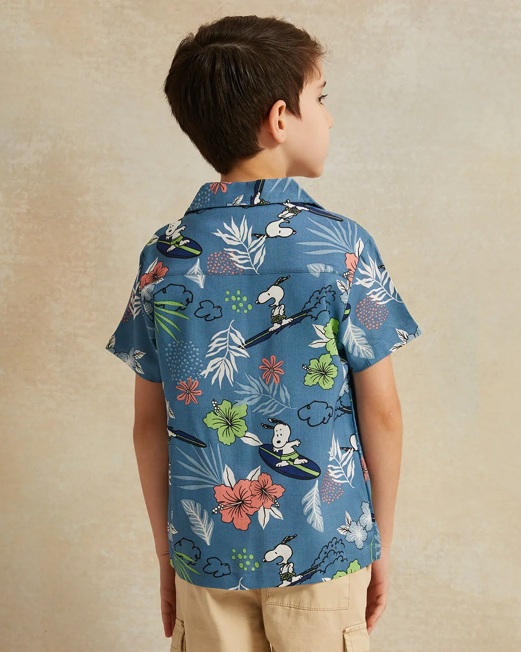 Boys Blue Printed Resort Shirt sold by Redtag product image thumbnail 3