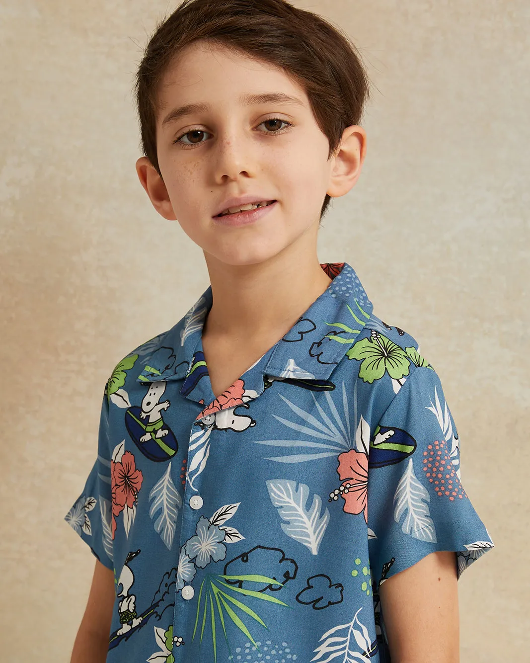 Boys Blue Printed Resort Shirt sold by Redtag product image thumbnail 4