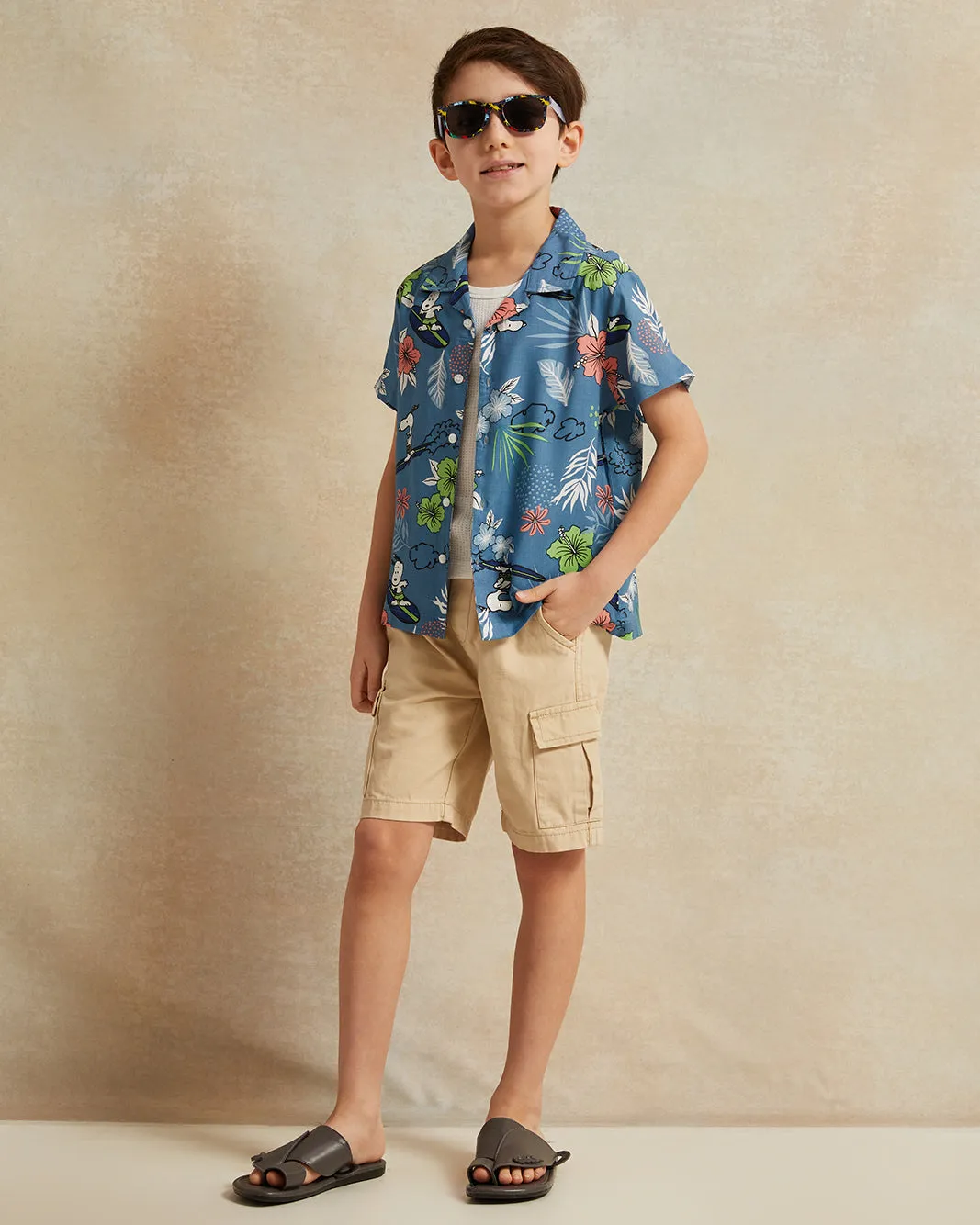 Boys Blue Printed Resort Shirt sold by Redtag product image thumbnail 2
