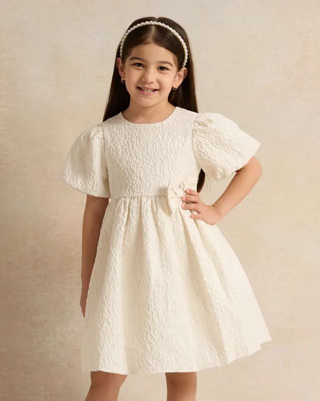 Girls Bow Jacquard Skater Dress sold by Redtag