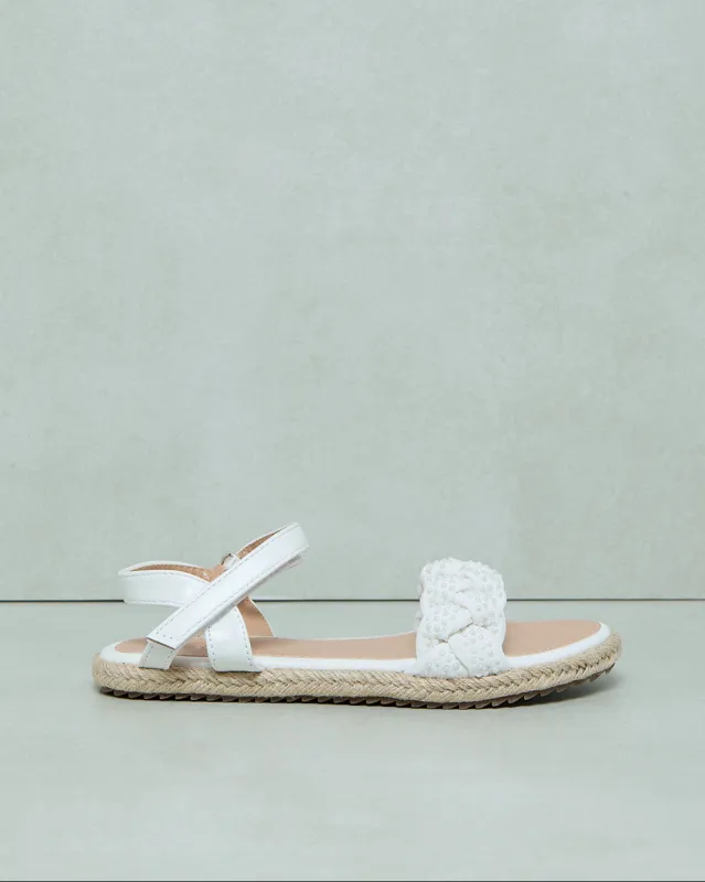 Senior Girls White Embellished Espadrille sold by Redtag