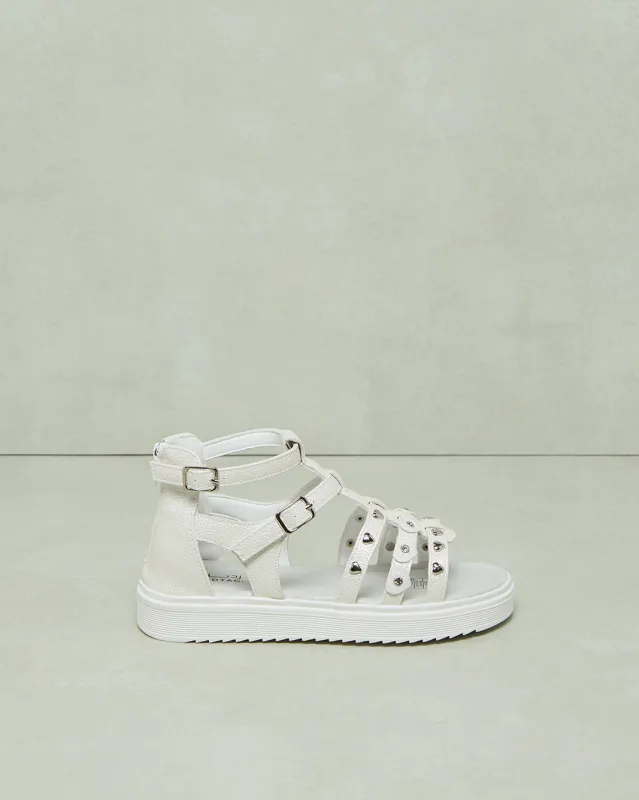 Senior Girls White Gladiator Sandal sold by Redtag