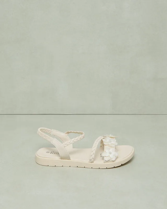 Senior Girls Cream Floral Sandal sold by Redtag