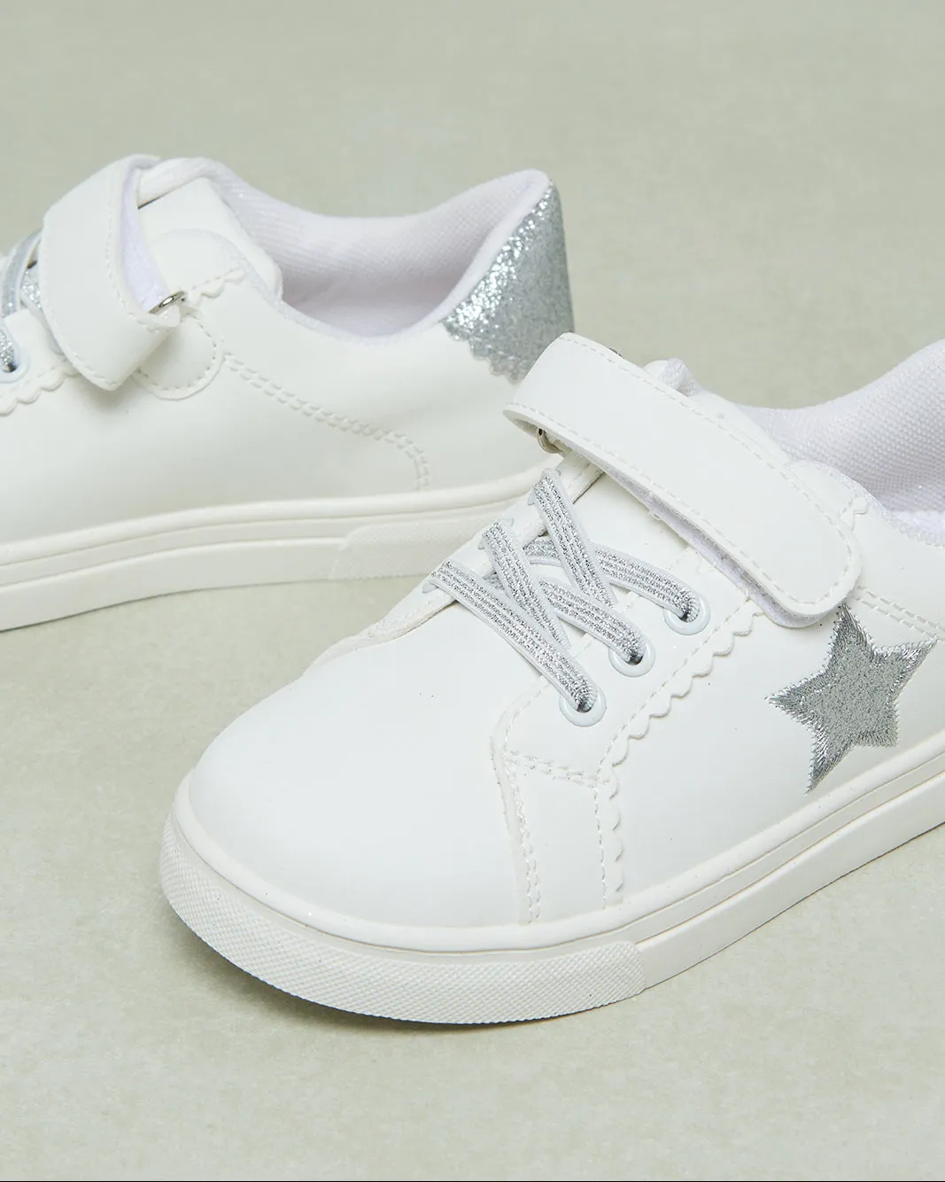 Girls White Velcro Star Sneaker sold by Redtag product image thumbnail 3